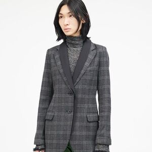 Smythe Double Lapel Wool Blazer - Glen Check